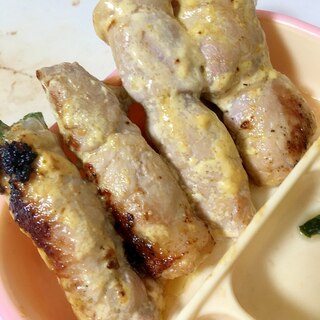 小松菜のマヨカレー豚肉巻き